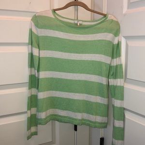 Joie cashmere blend white & green striped sweater